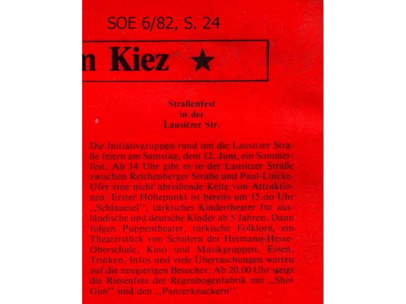 1982 | Fest in der Lausitzer Straße